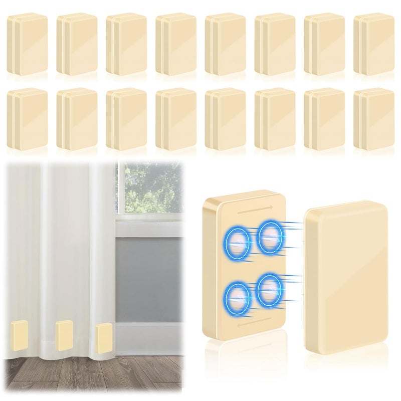 ANGAR 32pcs Outdoor Curtain Weights, Upgraded Heavier-Duty Waterproof Curtain Magnets Weights Outdoor, for Home Patio Drapery, Shower, Flags, Tablecloth to Stop Heavy Wind, Beige - Image 1